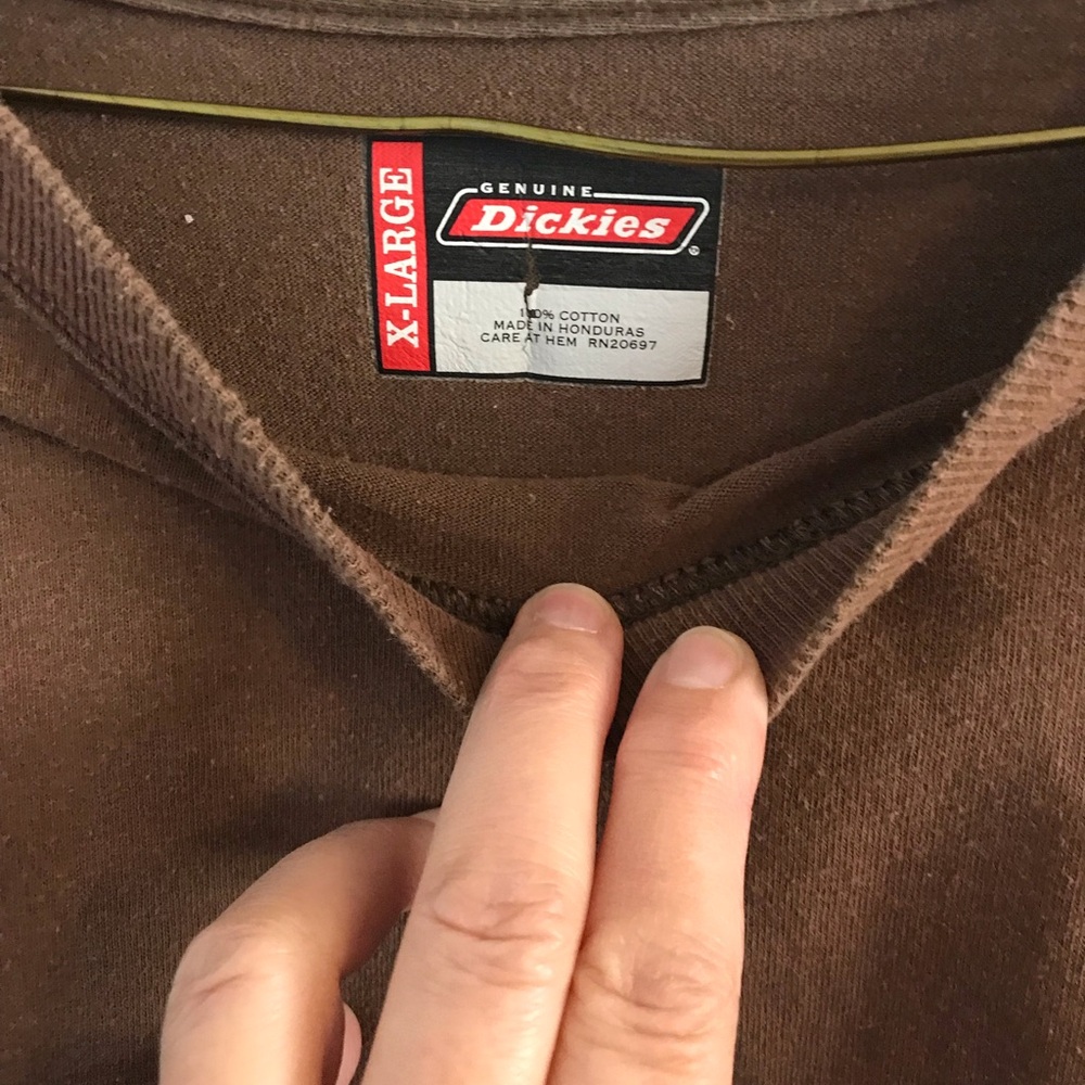 Dickies brown work shirt short sleeve heavy t shirt